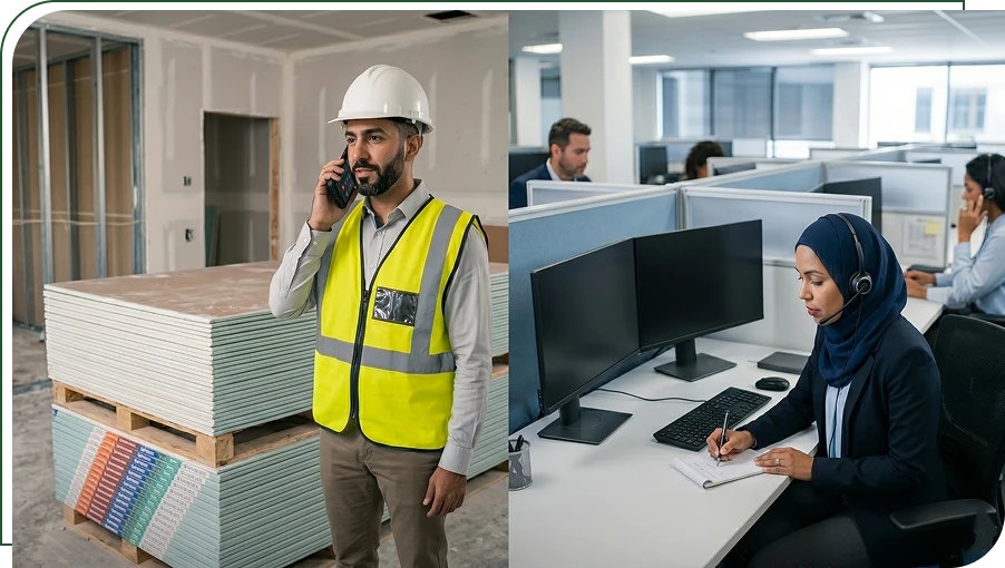 Technical support coordination for gypsum project